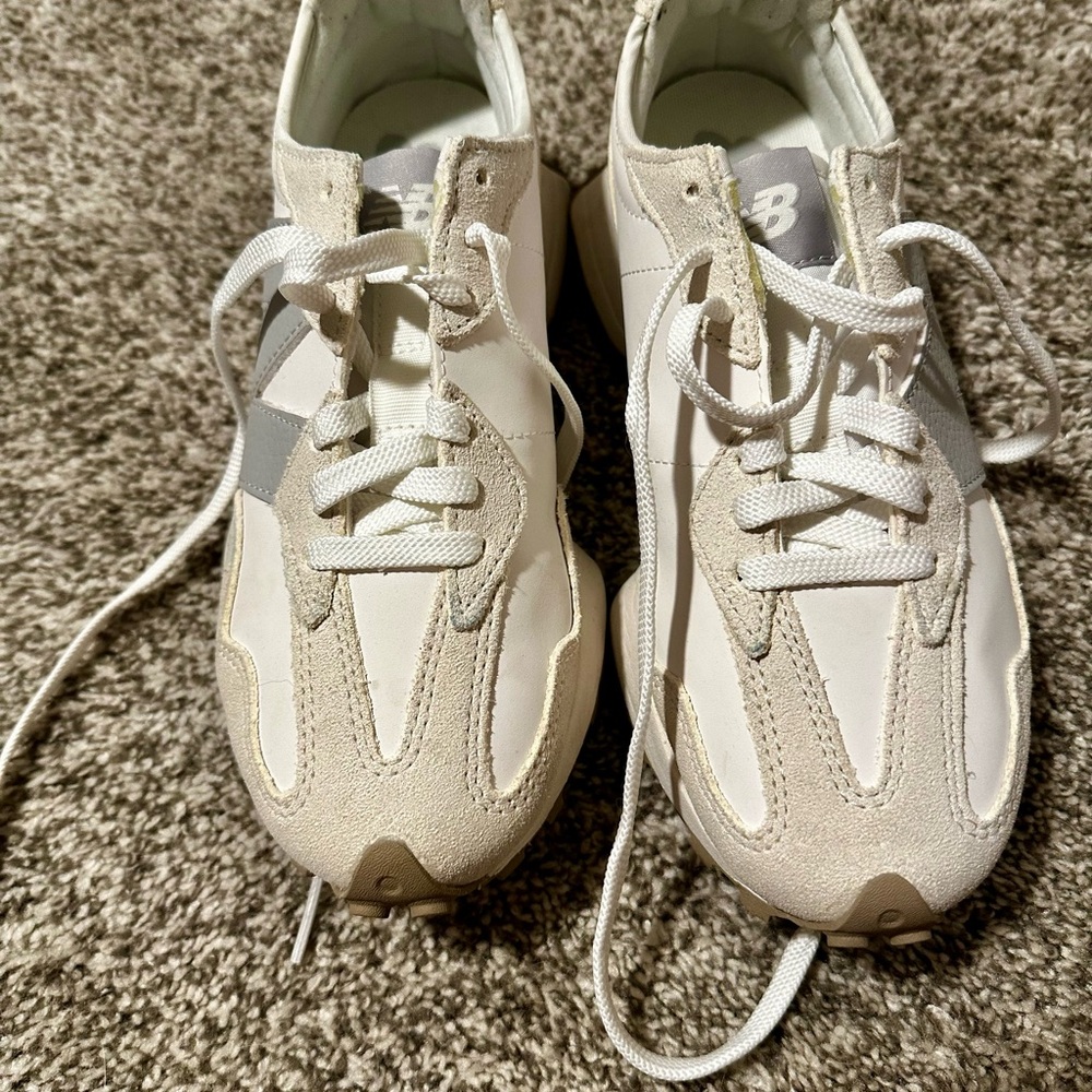 New Balance Cream and White Athletic Shoes